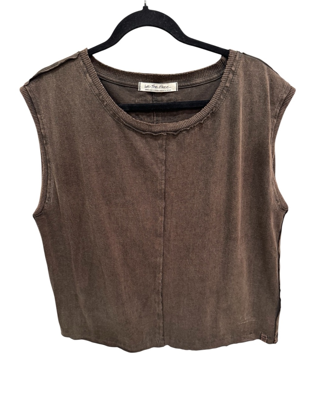 Free People Kasee Muscle Top Sz Small We the Free Cap Sleeves Brown